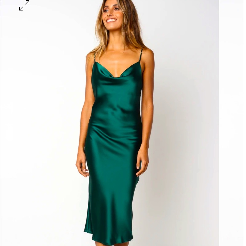 Emerald slip dress